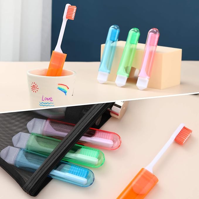 Patelai 4 Pieces Travel Toothbrush Set, Soft Bristle Mini Foldable Tooth Brush - Image 7