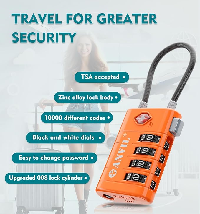 ANVIL 4 Digit Luggage Locks, TSA Locks - Image 5