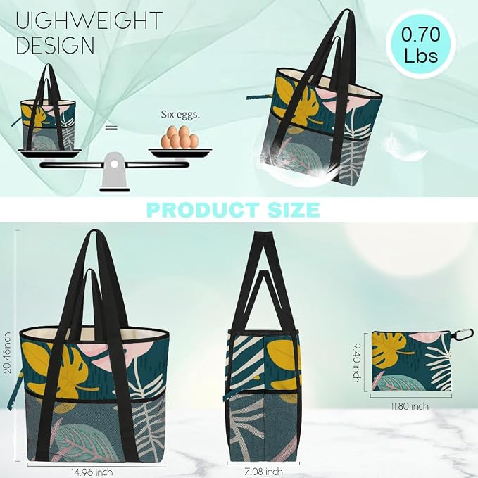 8-Pocket Waterproof Tote for Women -Sandproof Beach Bag - Image 4