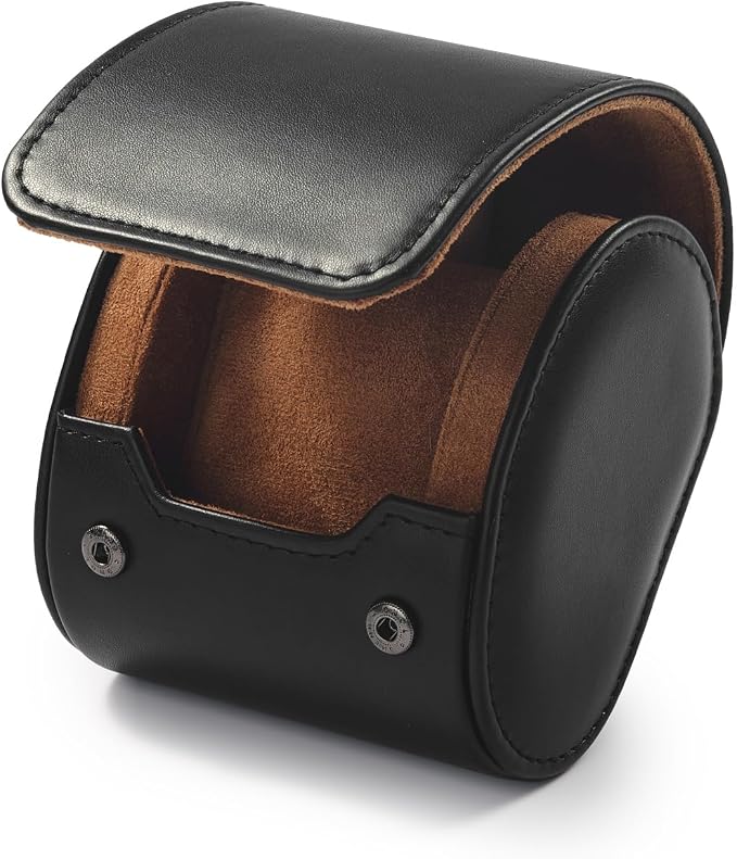 Oirlv Premium Leather Watch Roll Travel Case Single Watch Box - Image 7