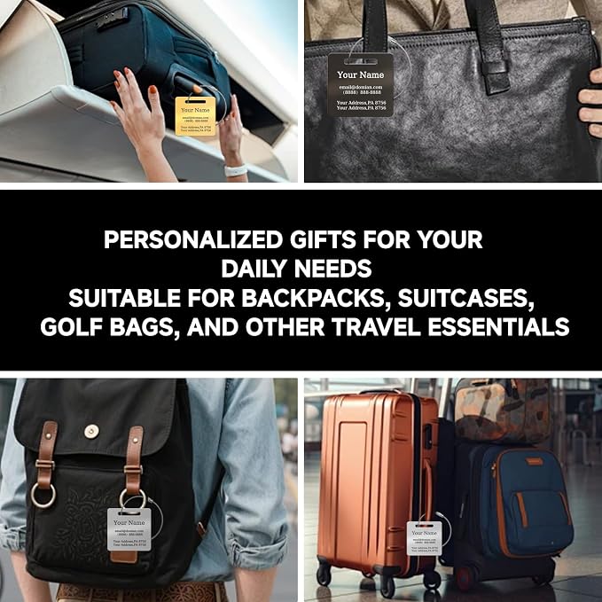 （2-Pack） Stainless Steel Custom Luggage Tags - Image 6
