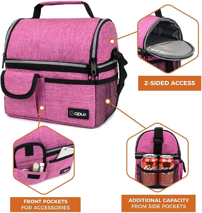 opux Lunch Bag Women Insulated, Adult Lunch Box Cooler, Lunch Box - Image 6