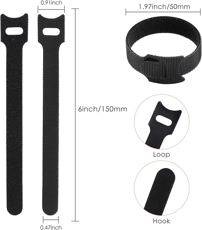 120PCS 6 Inch Cable Ties Reusable Multi-Purpose Wire Ties Cord Organizer - Image 2