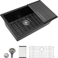 Dcolora 33 Inch Granite Composite Kitchen Sink, Round Corner by Dcolora