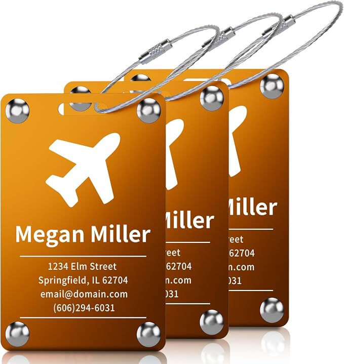 3 Pack Personalized Luggage Tags by Unknown