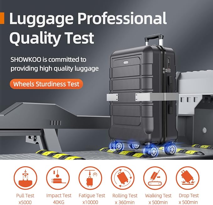 SHOWKOO Luggage Sets Expandable PC+ABS Durable Suitcase Double Wheels TSA Lock - Image 8