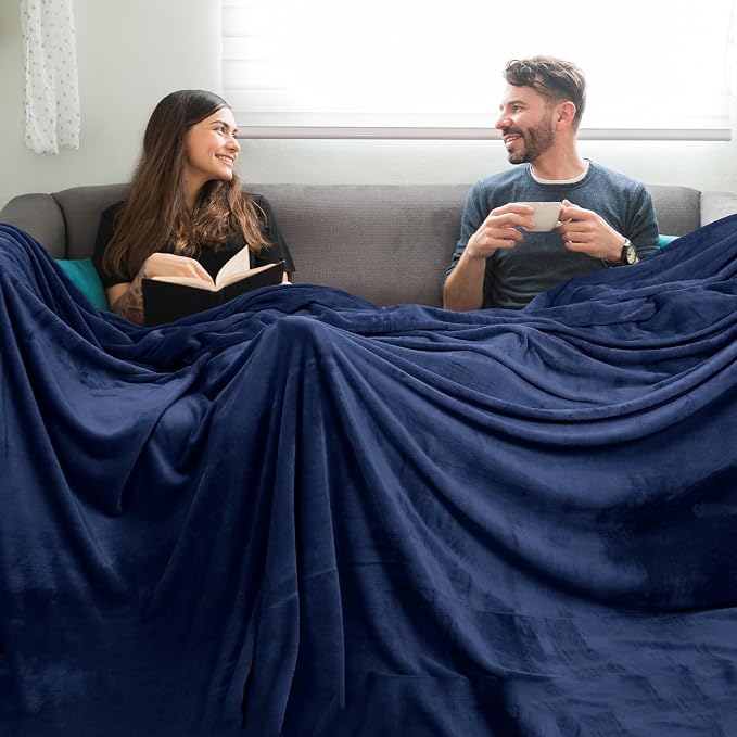 PHF Oversized King Fleece Blanket 120"x120", No Shed No Pilling Big Soft Blanket - Image 4
