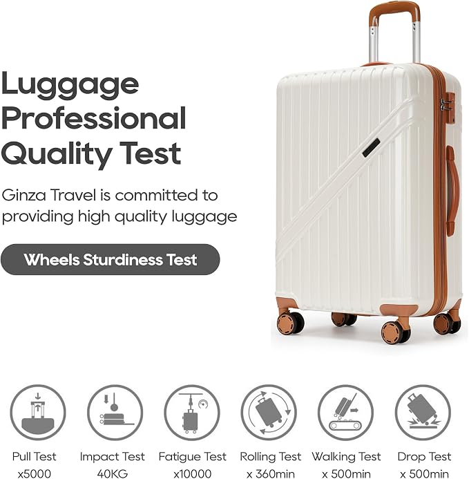 GinzaTravel Luggage Sets 3-Piece Expandable Suitcases - Image 9