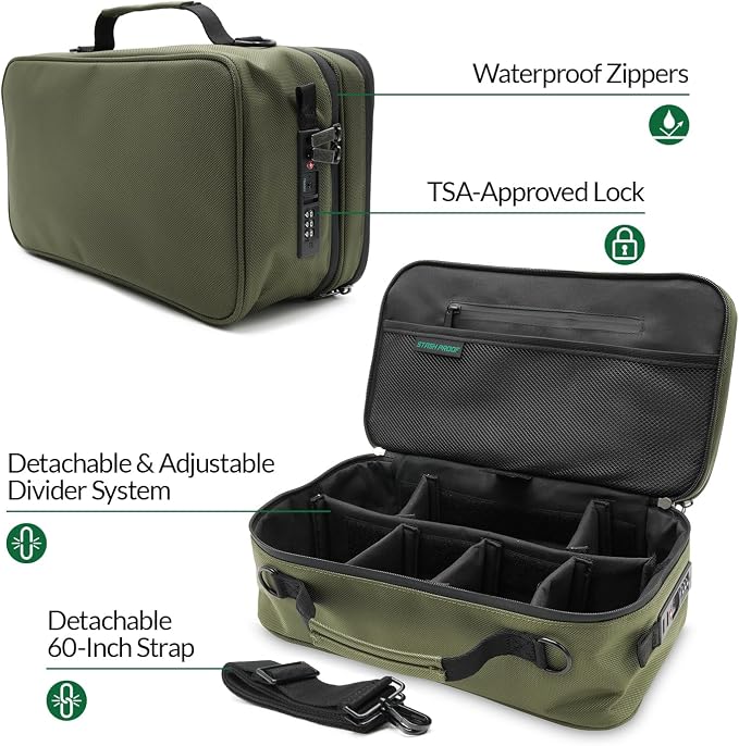 Large Storage Case with TSA Combination Lock Bag, Portable Carbon Lined - Image 2