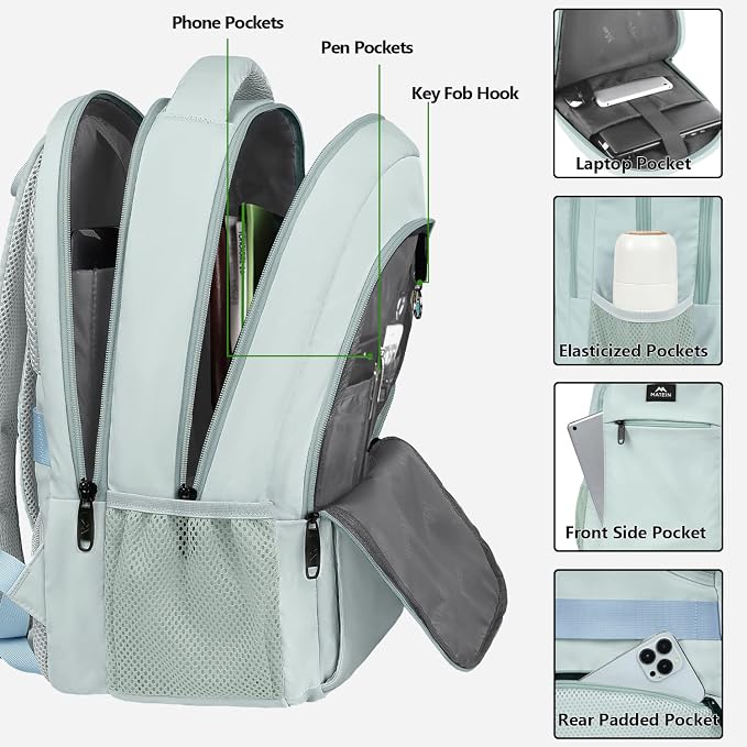 MATEIN Travel Laptop Backpack, Lightweight Anti Theft School Bookbag - Image 4