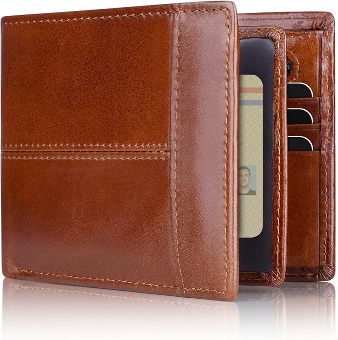 Swallowmall Mens Wallet Rfid Blocking Genuine Leather Bifold Wallets by Swallowmall