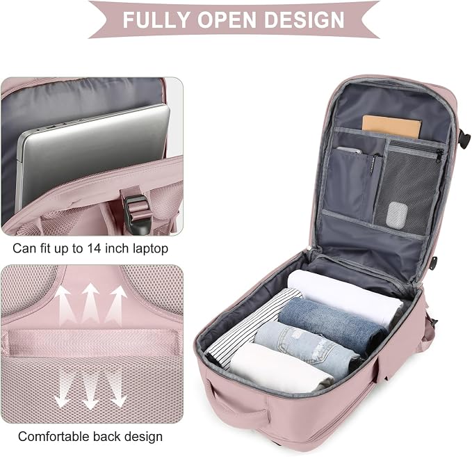coowoz Large Travel Backpack For Women Men, Carry On Backpack Flight Approved - Image 5