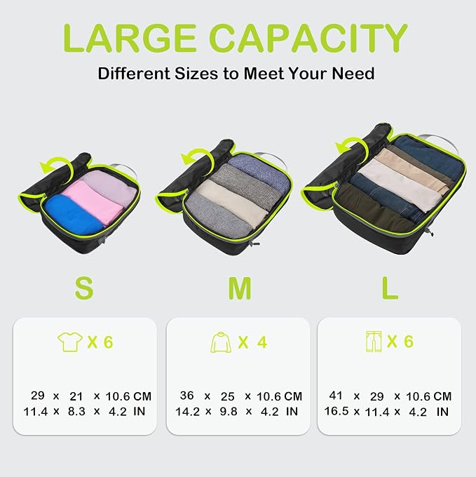 Cipway Compression Packing Cubes, Ultralight Luggage Organizer Bags, Travel - Image 6