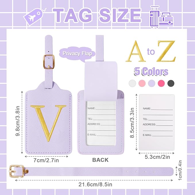 Personalized Initial Luggage Tags - Image 2