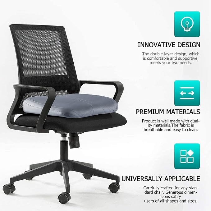 Leather Car Memory Foam Heightening Seat Cushion - Image 5