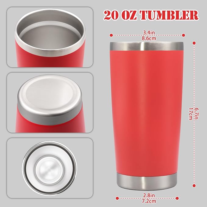 20 oz Tumbler with lid Double Wall Vacuum Insulated Tumblers Stainless Steel - Image 5