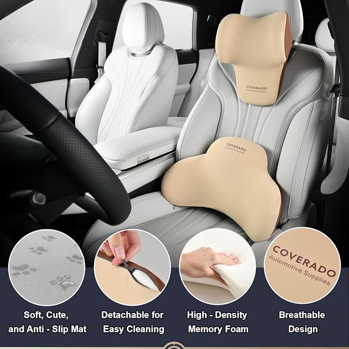 Coverado Lumbar Support and Headrest Pillow - Image 5