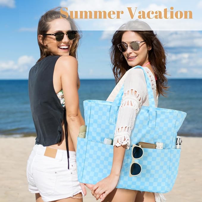 LEDAOU Beach Bag Waterproof Sandproof Women Tote Bag Pool Bag - Image 6