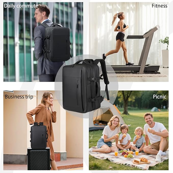 Vacuum-sealed travel computer backpack, Water-Resistant, - Image 3