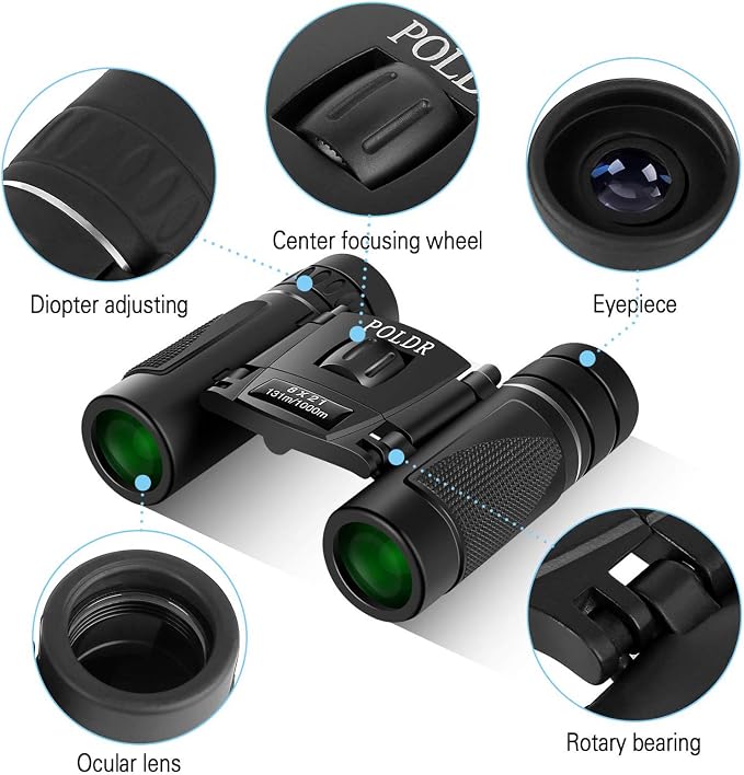 POLDR 8x21 Small Compact Lightweight Binoculars - Image 3