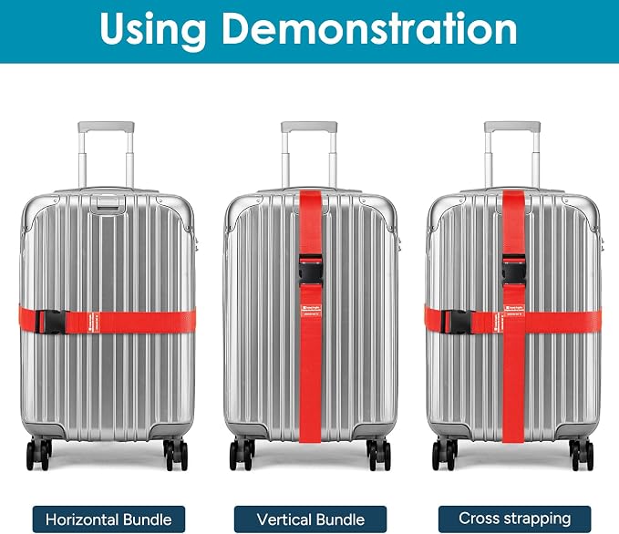 Travel Inspira Luggage Straps for Suitcases, Adjustable Suitcase Strap - Image 4