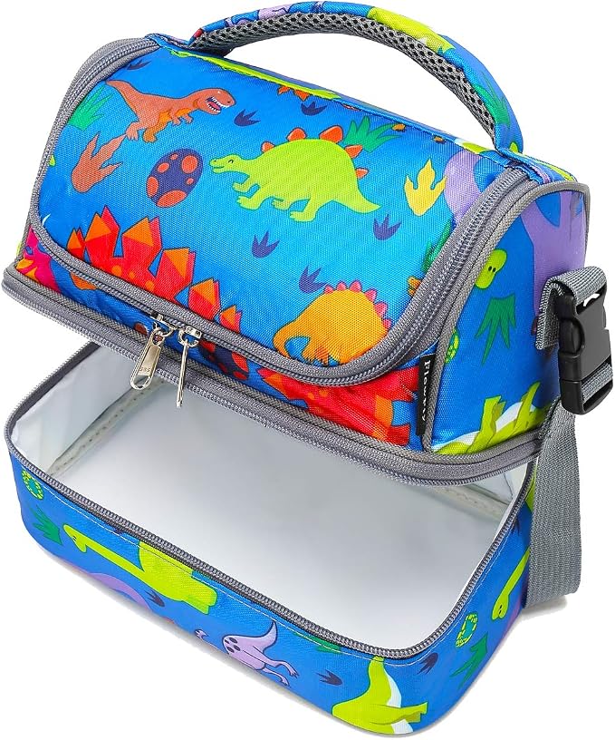 FlowFly Kids Double Decker Cooler Insulated Lunch Bag Large Tote - Image 7