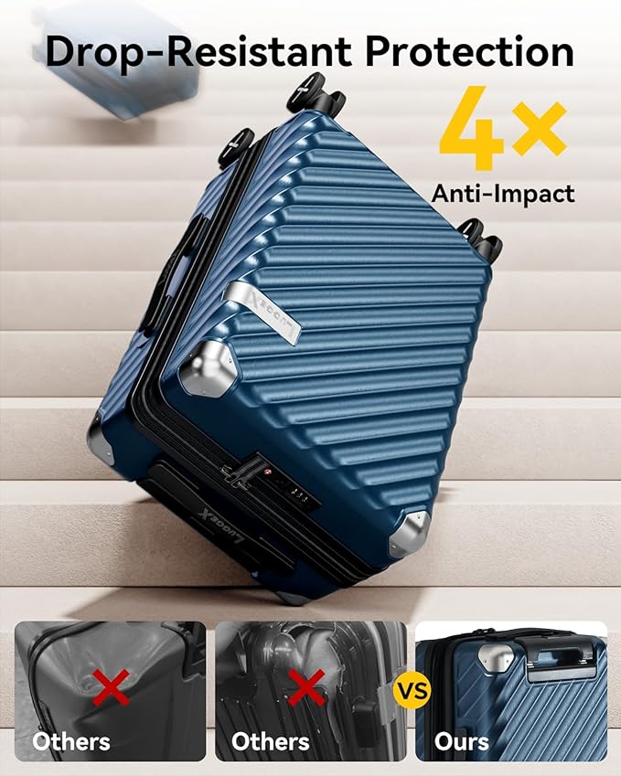 LUGGEX Luggage with Spinner Wheels, Polycarbonate Expandable Hard Shell Suitcase - Image 3