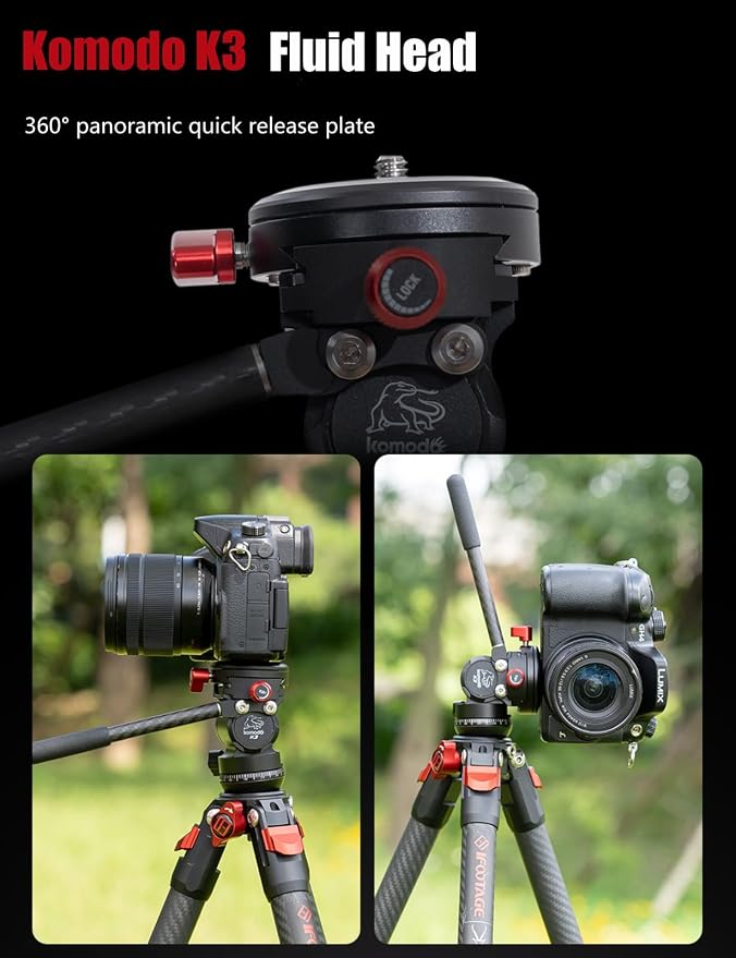IFOOTAGE Gazelle TA3B+Komodo K3 Aluminum Camera Tripod - Image 3