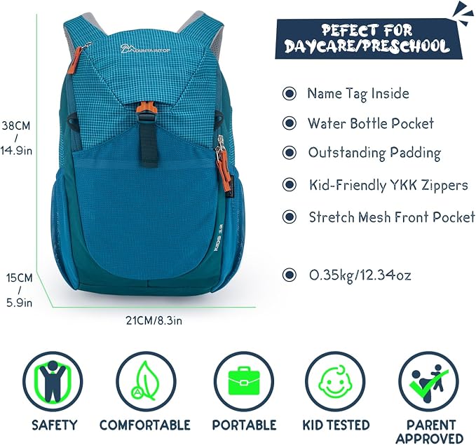 MOUNTAINTOP Kids Backpack 12L Toddler Hiking Backpack, Kindergarten Preschool - Image 2