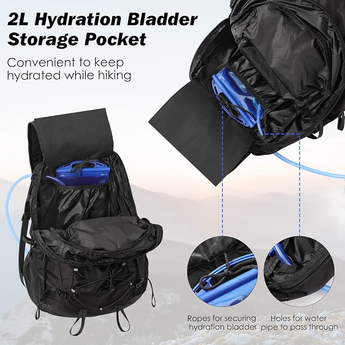 MoKo Hiking Backpack, 40L Large Capacity Camping Backpack - Image 5