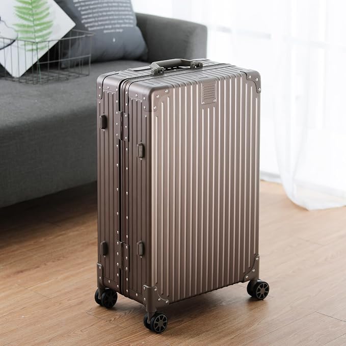 Metal All Aluminum Carry-on Luggage TSA Customs Lock Zipperless Silent Rotary - Image 8