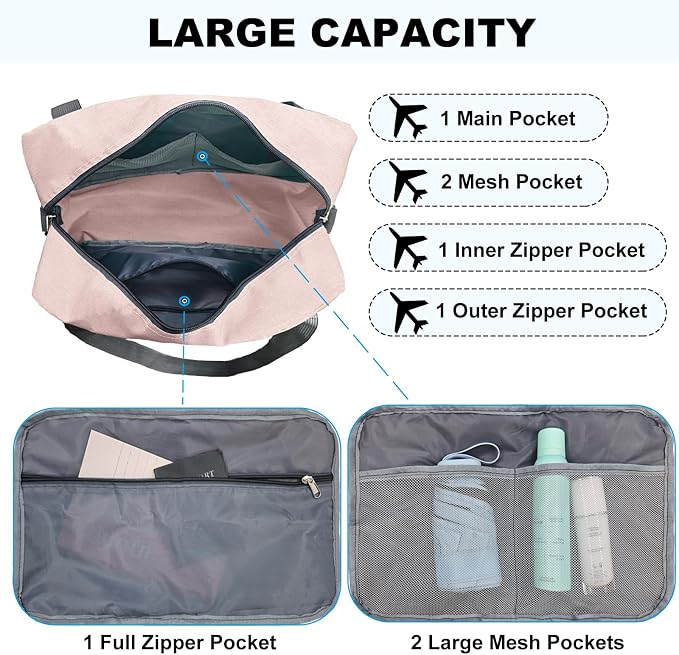 Foldable Carry on Luggage Bag 22x14x9 Personal Item Bag - Image 3