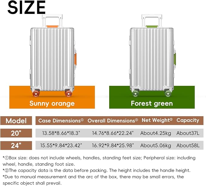 Roaming Carry on Luggage, 20 Inch Durable Aluminum Zipperless Luggage Airline - Image 9