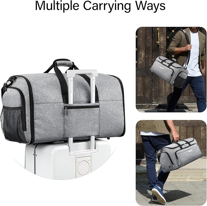 Hanke Carry on Garment Bags for Travel, Convertible Duffle Bag Luggage Bag - Image 6
