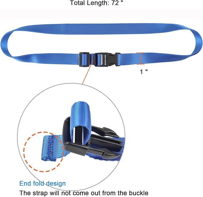 Buckle with Clips, Adjustable Nylon Straps with Buckle, Packing Strap - Image 3