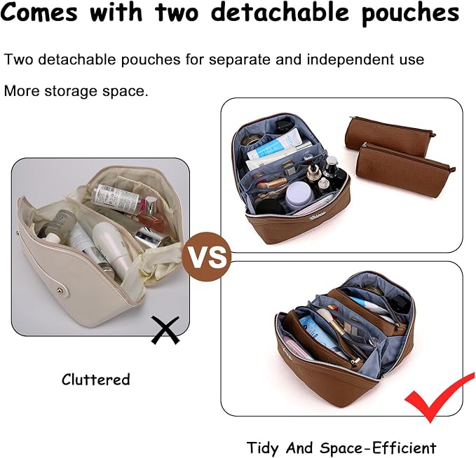 Travel Makeup Bag Organizer Cosmetic Bag: 3 Pcs Set Make up Bags - Image 6