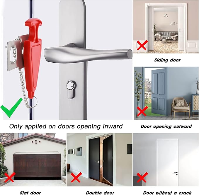Upgraded Door Stop Alarm with Portable Door Lock 120 dB Travel Door Stopper - Image 7
