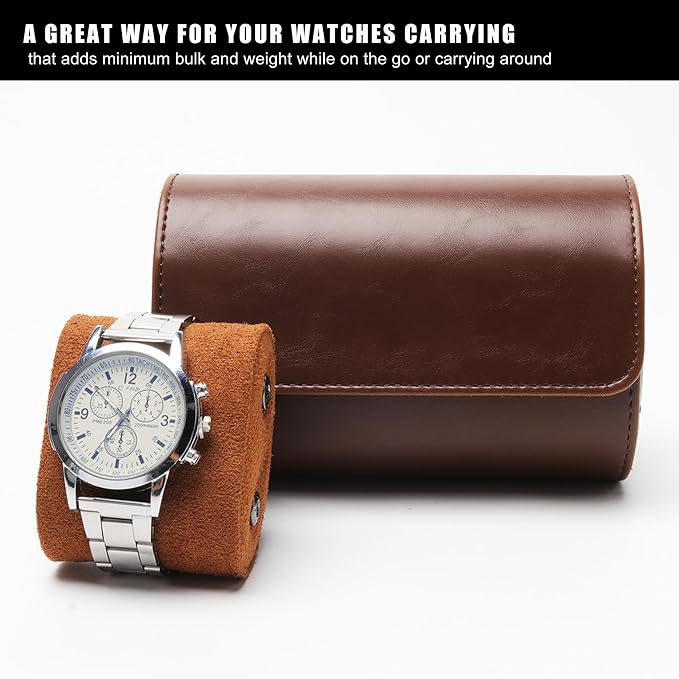 Longjet Watch Roll Travel Case for Men Portable Watches Organizer Box - Image 2