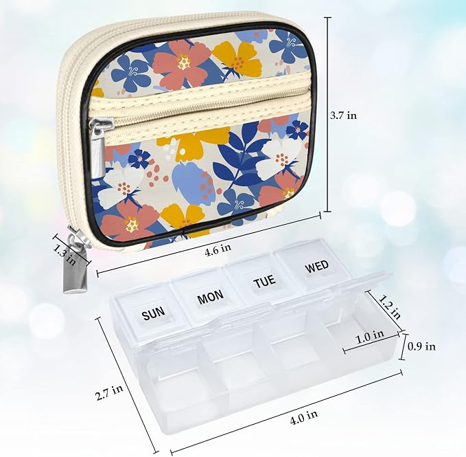 Serfeymi Weekly Travel Pill Organizer Pill Case - Image 2
