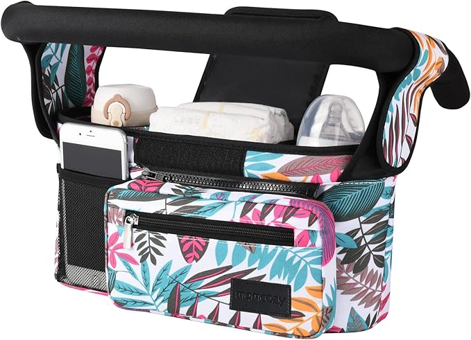 Momcozy Universal Stroller Organizer, 2 Insulated Cup Holders, Removable Zip by Momcozy