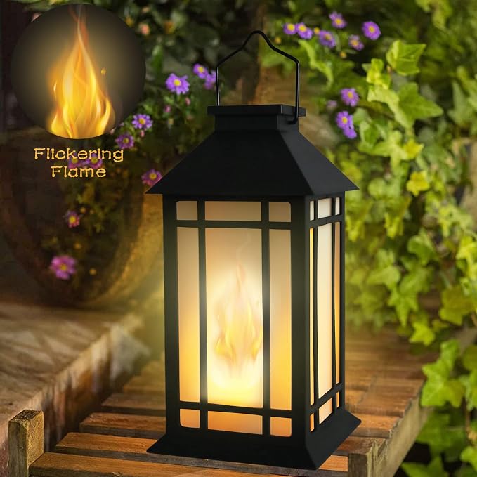 11" Solar Lantern Outdoor Garden Hanging Lanterns Waterproof LED Vintage by WonderSolar