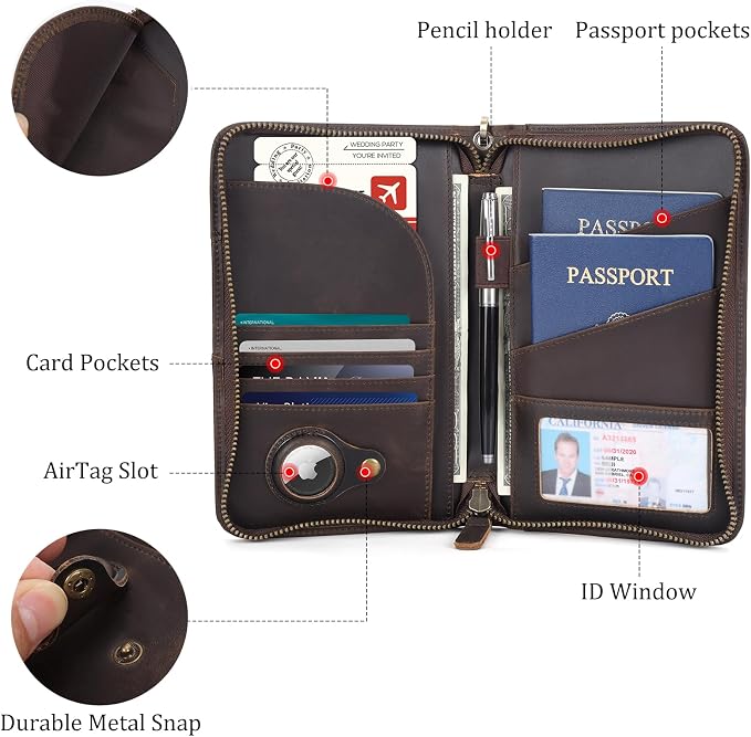 Polare Full Grain Leather Passport Holder - Image 4