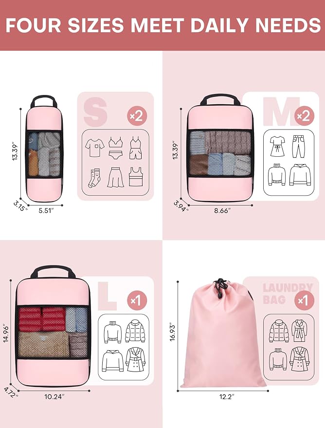 6 PCS Set Compression Packing Cubes - Image 6