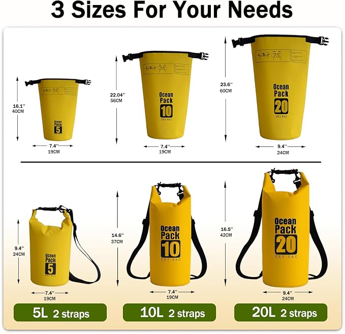 Dry Bag Waterproof Backpack 5L/10L/20L/30L Roll Top Waterproof Bag, Floating - Image 2