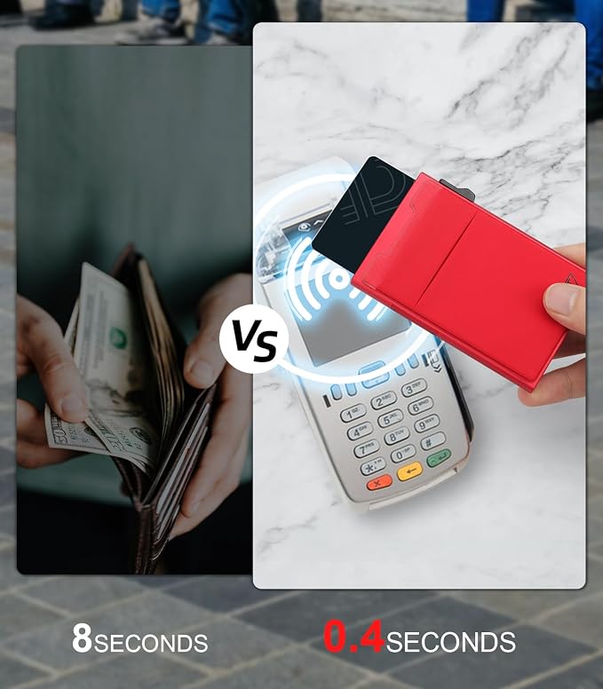 Minimalist Metal wallet, RFID Blocking Smart Pop Up Card Wallet 6-12 Cards - Image 6