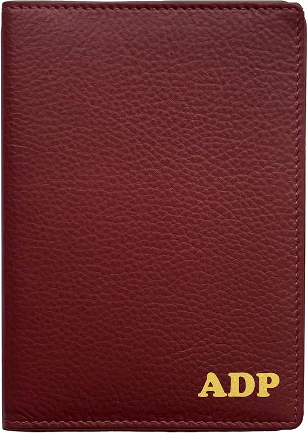 Personalized Monogrammed Merlot Leather RFID Passport Wallet by 123CheapChecks