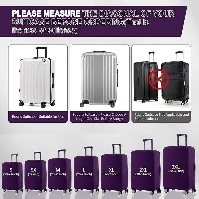 Travel Luggage Cover Suitcase Protector Scratch-Resistant Fit 19-31 Inch - Image 5