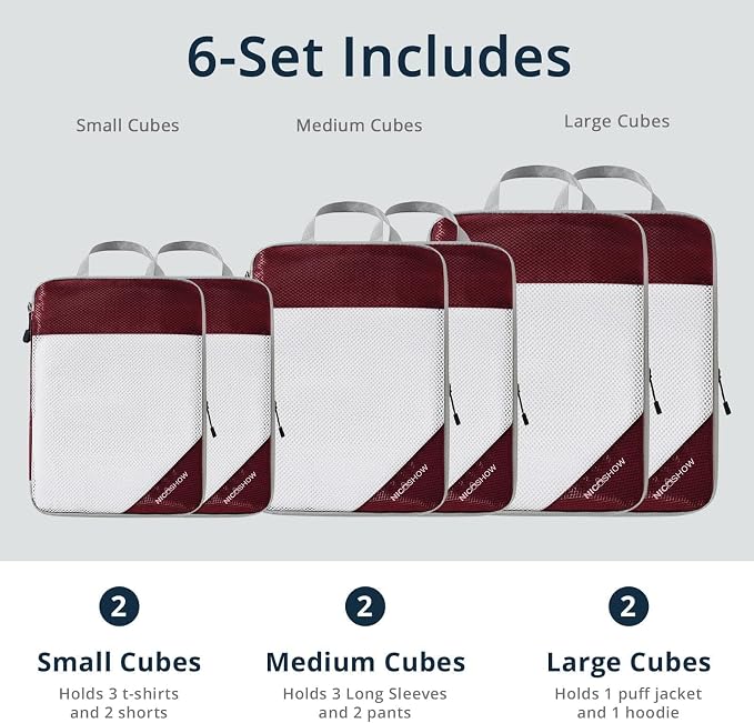 6 Set Compression Packing Cubes - Image 3