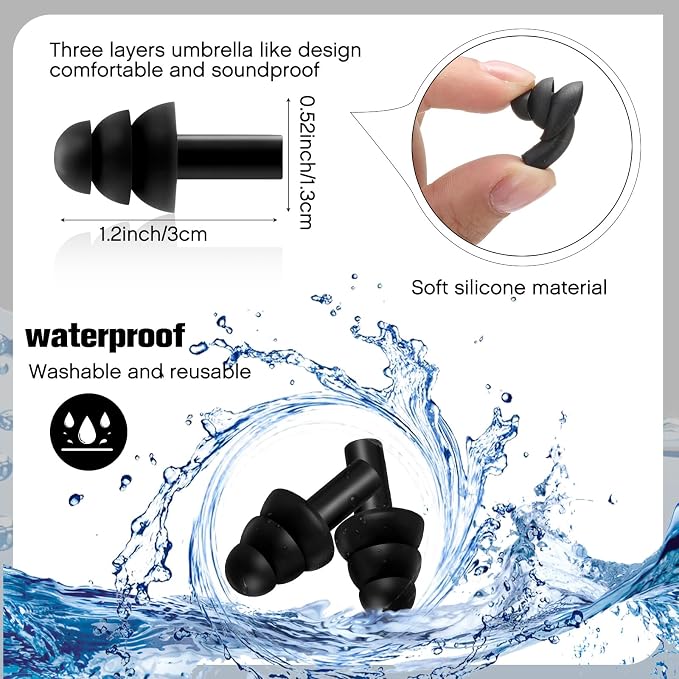 TrelaCo 200 Pairs Silicone Ear Plugs Soft Reusable Waterproof Ear Plugs - Image 2