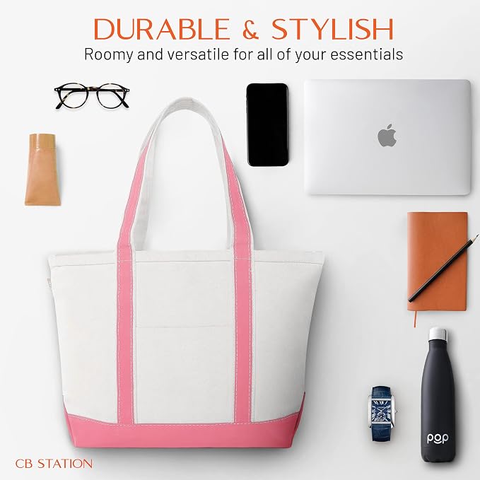 CB STATION Medium Classic Canvas Tote Bag - Image 6